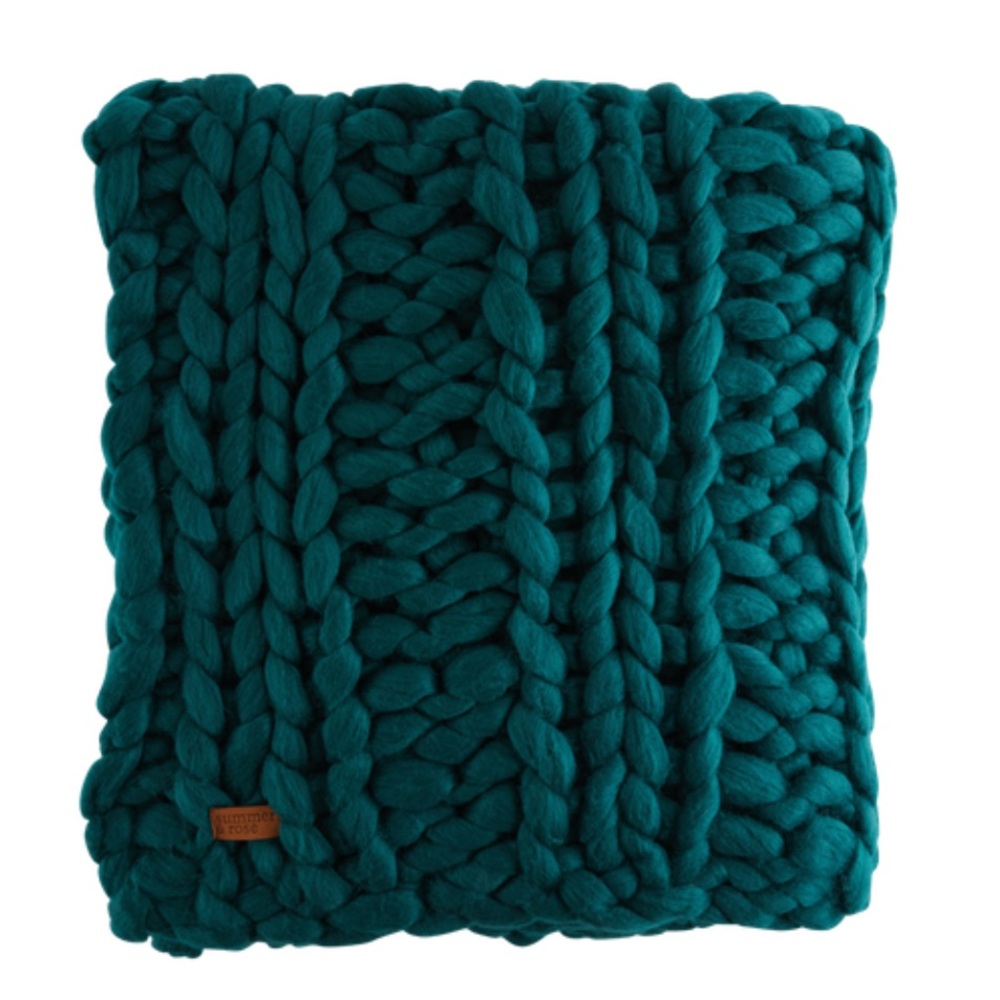 summer & rose | Mia Loose Chunky Knit Throw Blanket Emerald Green One Size NWOT